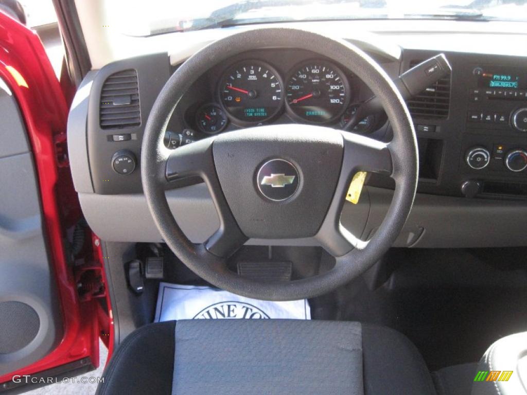 2008 Chevrolet Silverado 1500 Work Truck Extended Cab Dark Titanium Steering Wheel Photo #41429815