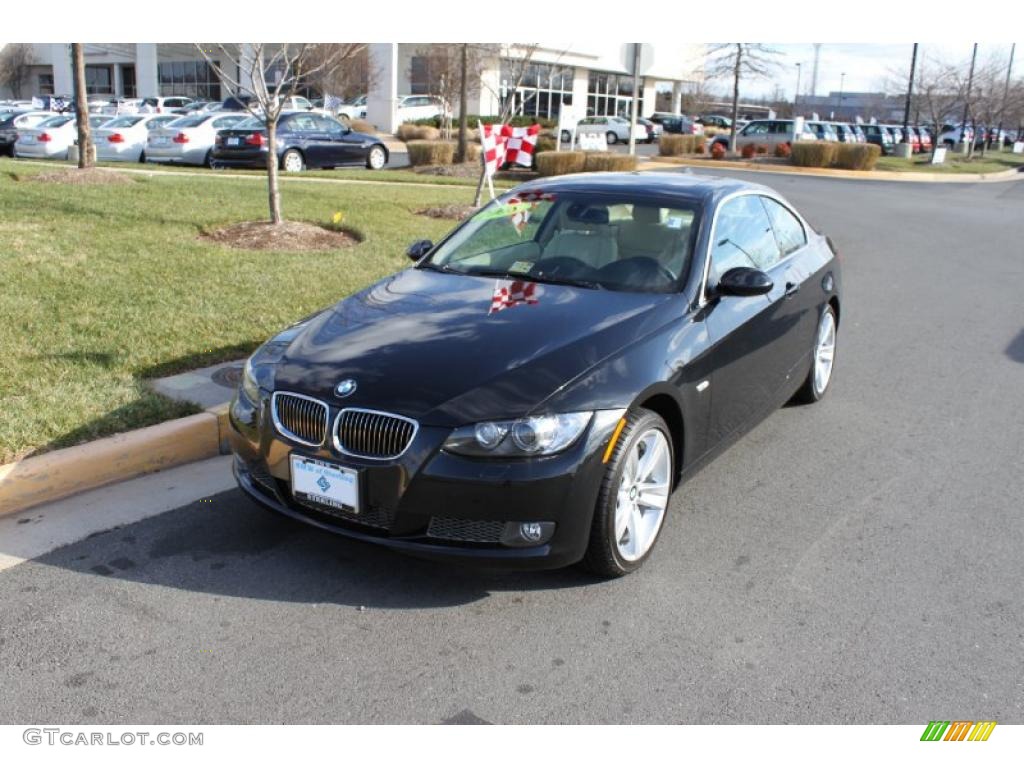 2008 3 Series 335xi Coupe - Jet Black / Oyster photo #2