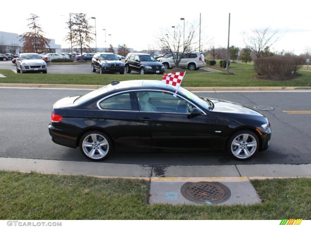 2008 3 Series 335xi Coupe - Jet Black / Oyster photo #7