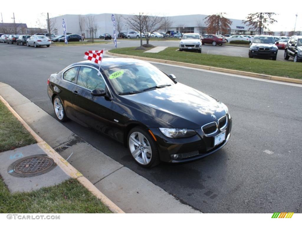 2008 3 Series 335xi Coupe - Jet Black / Oyster photo #8