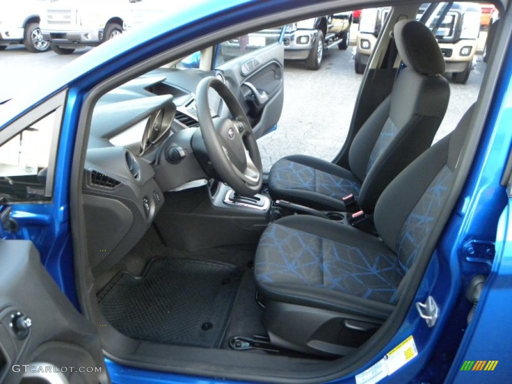 Charcoal Black/Blue Cloth Interior 2011 Ford Fiesta SE Sedan Photo #41436055