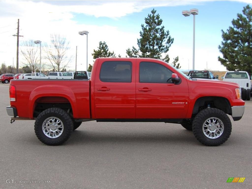 Fire Red 2007 GMC Sierra 1500 SLT Crew Cab 4x4 Exterior Photo #41436719
