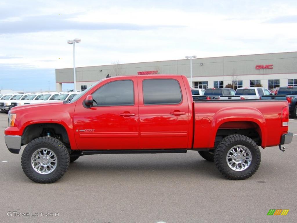 Fire Red 2007 GMC Sierra 1500 SLT Crew Cab 4x4 Exterior Photo #41436795