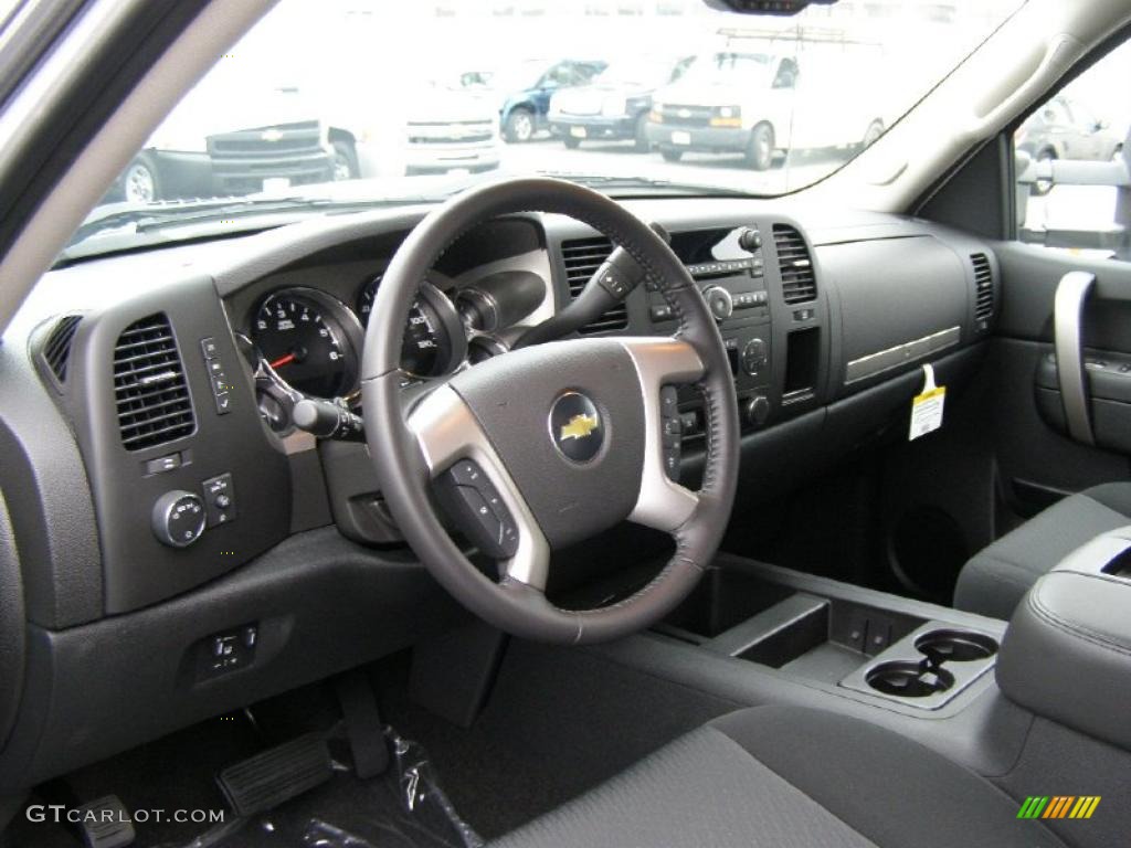Ebony Interior 2011 Chevrolet Silverado 2500HD LT Crew Cab 4x4 Photo #41437383