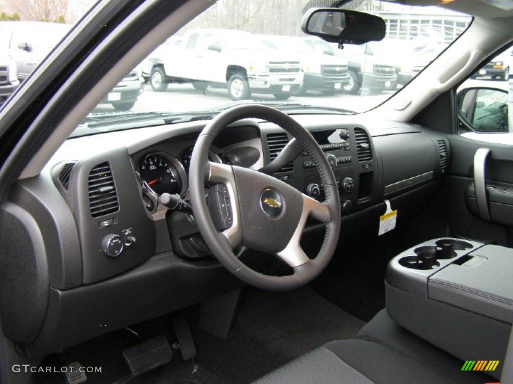 Ebony Interior 2011 Chevrolet Silverado 1500 LT Extended Cab 4x4 Photo #41437795