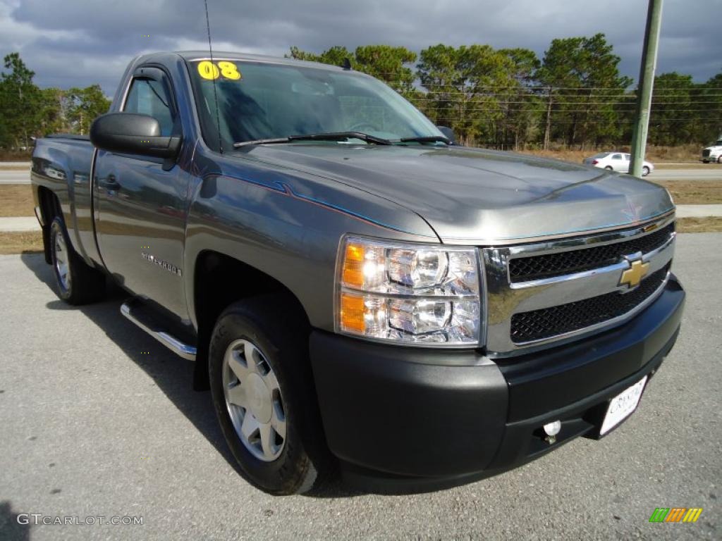 2008 Silverado 1500 Work Truck Regular Cab - Graystone Metallic / Dark Titanium photo #10