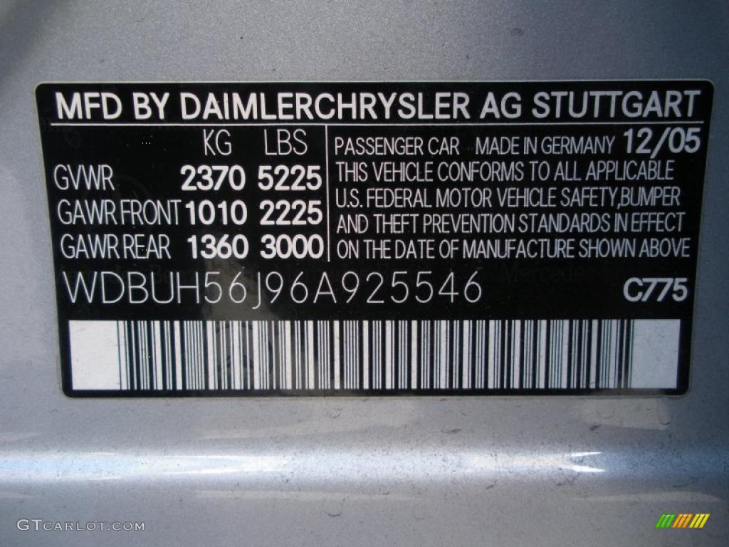 2006 E Color Code 775 for Iridium Silver Metallic Photo #41439147