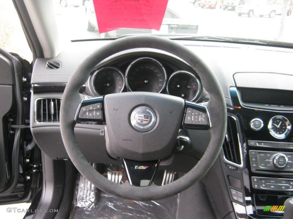 2011 Cadillac CTS -V Sedan Ebony Steering Wheel Photo #41439695