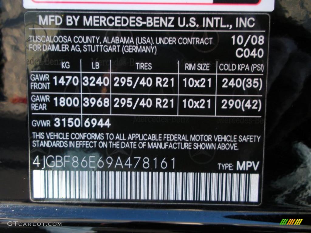 2009 GL Color Code 040 for Black Photo #41441451