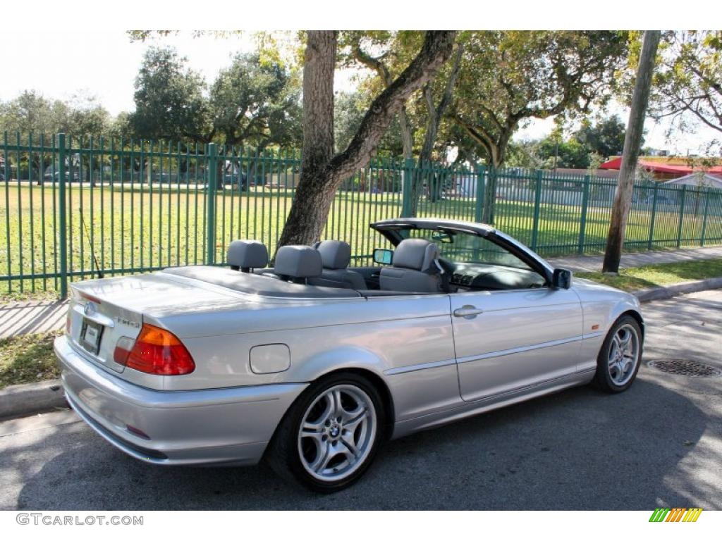 2001 3 Series 330i Convertible - Titanium Silver Metallic / Grey photo #9