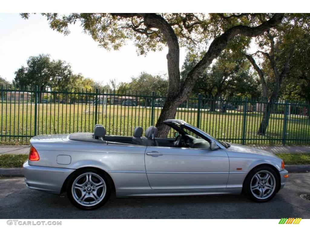 2001 3 Series 330i Convertible - Titanium Silver Metallic / Grey photo #10