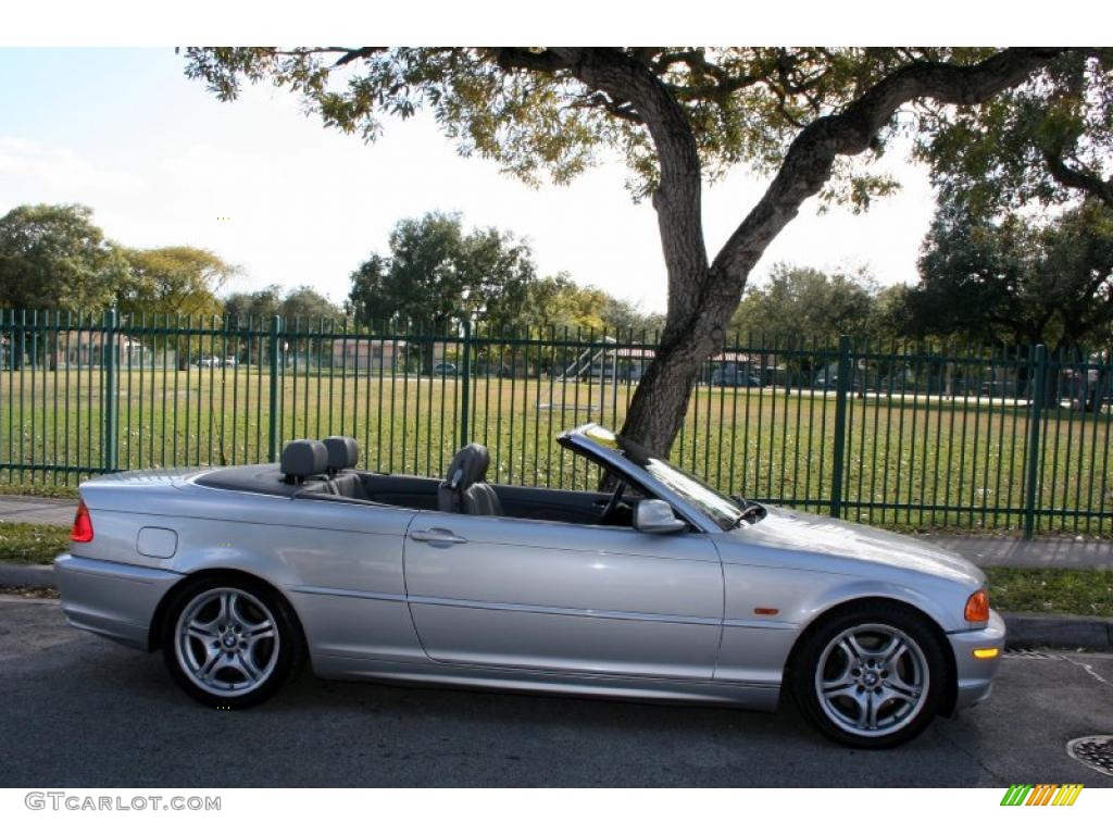 2001 3 Series 330i Convertible - Titanium Silver Metallic / Grey photo #11