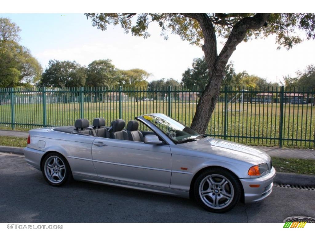 2001 3 Series 330i Convertible - Titanium Silver Metallic / Grey photo #12