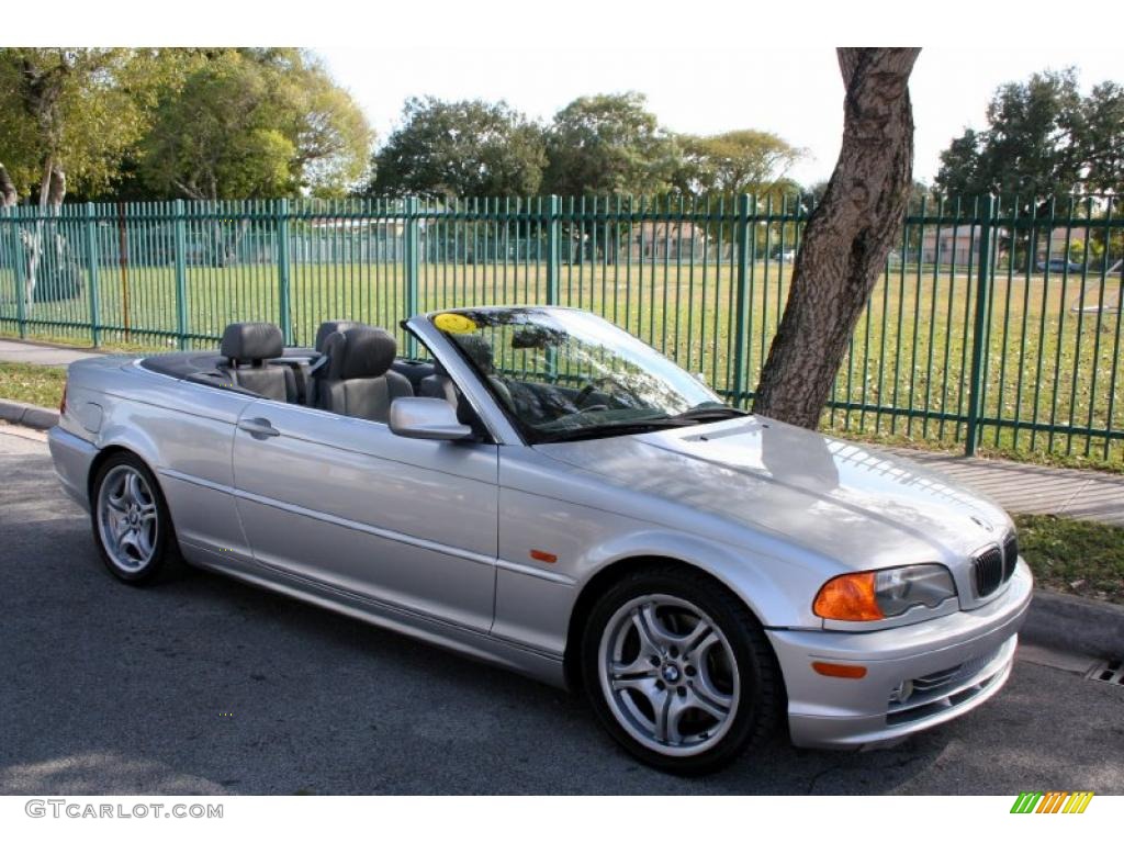 2001 3 Series 330i Convertible - Titanium Silver Metallic / Grey photo #13