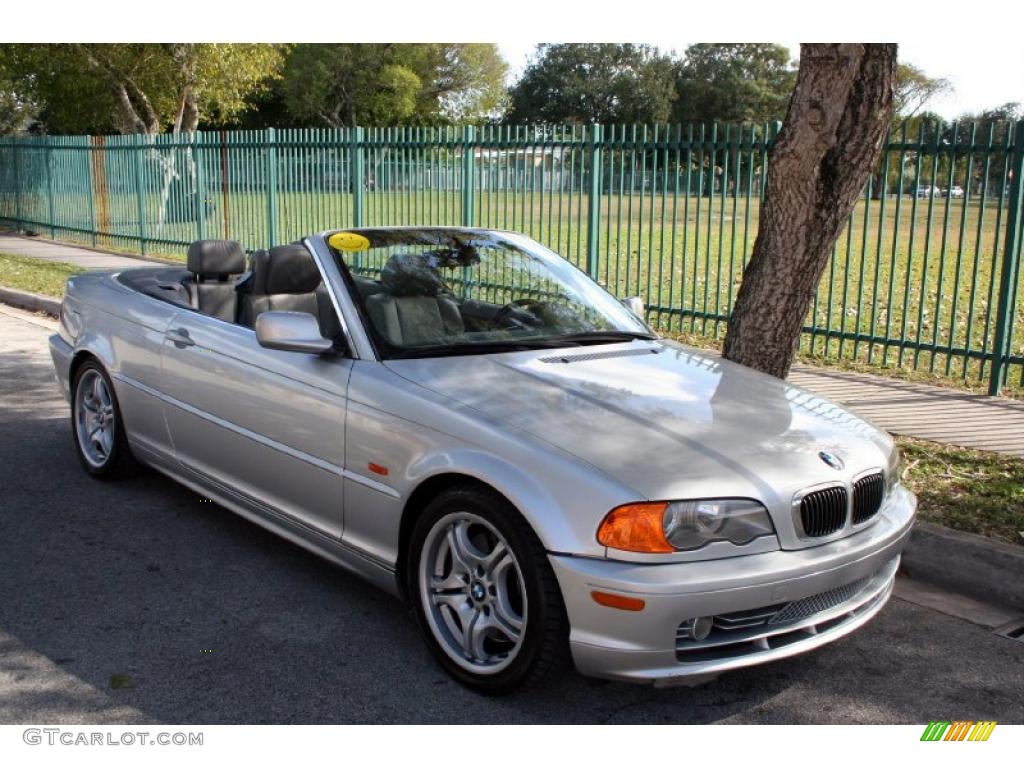 2001 3 Series 330i Convertible - Titanium Silver Metallic / Grey photo #14