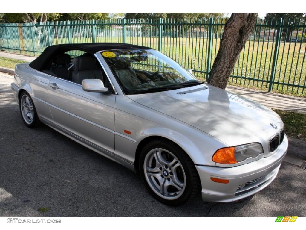 2001 3 Series 330i Convertible - Titanium Silver Metallic / Grey photo #21