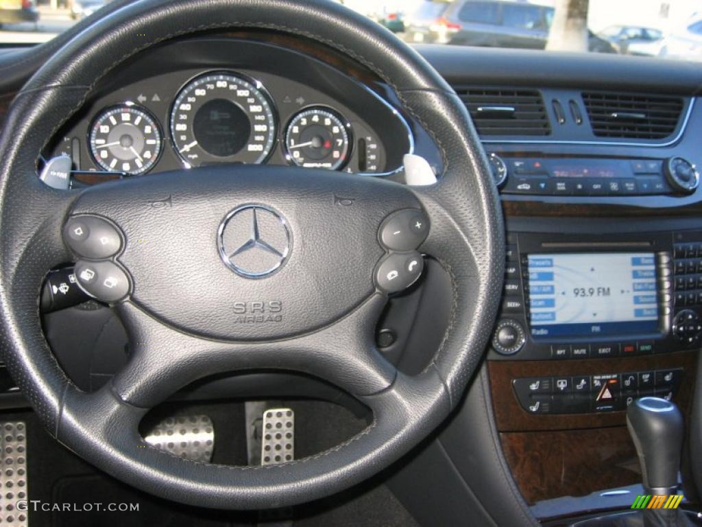 2008 Mercedes-Benz CLS 63 AMG Black Steering Wheel Photo #41443835