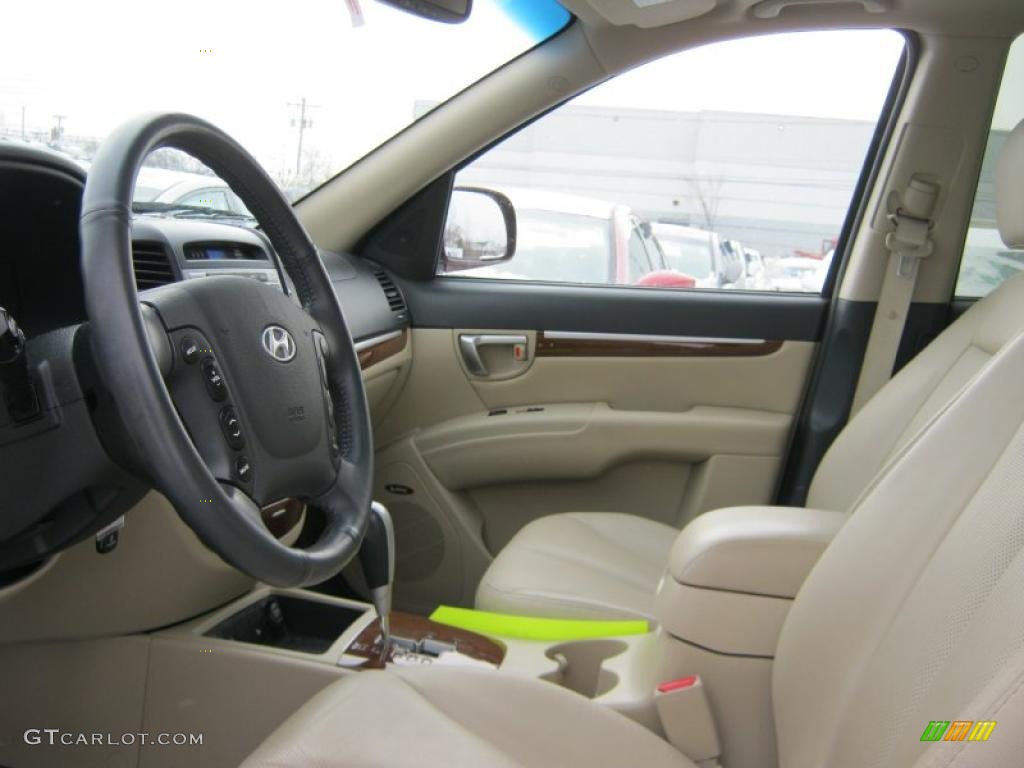 Beige Interior 2008 Hyundai Santa Fe Limited 4WD Photo #41444167