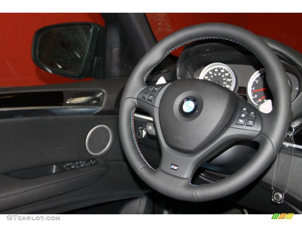 2011 BMW X5 M M xDrive Black Steering Wheel Photo #41445179