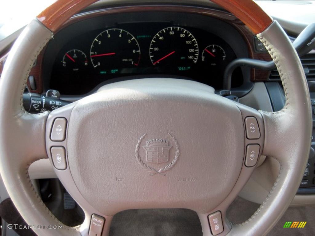 2001 Cadillac DeVille DHS Sedan Oatmeal Steering Wheel Photo #41452599