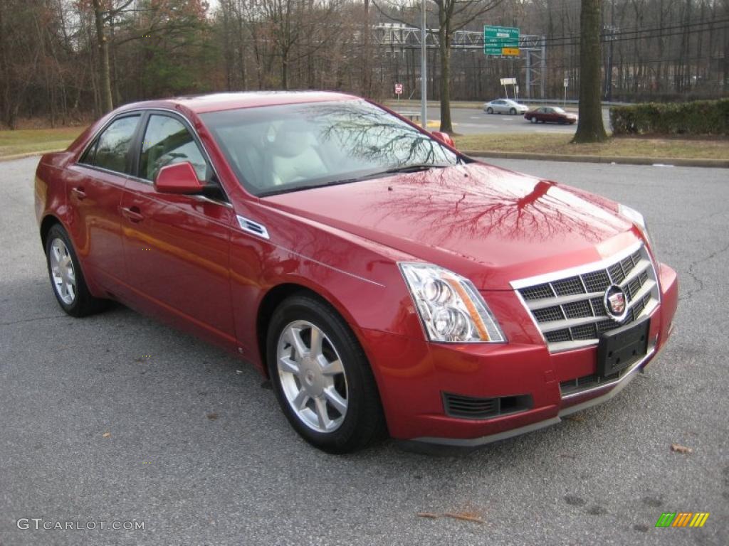 Crystal Red 2008 Cadillac CTS Sedan Exterior Photo #41452791