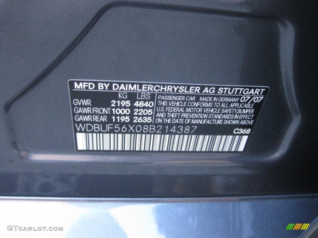 2008 E Color Code 368 for Flint Grey Metallic Photo #41453695