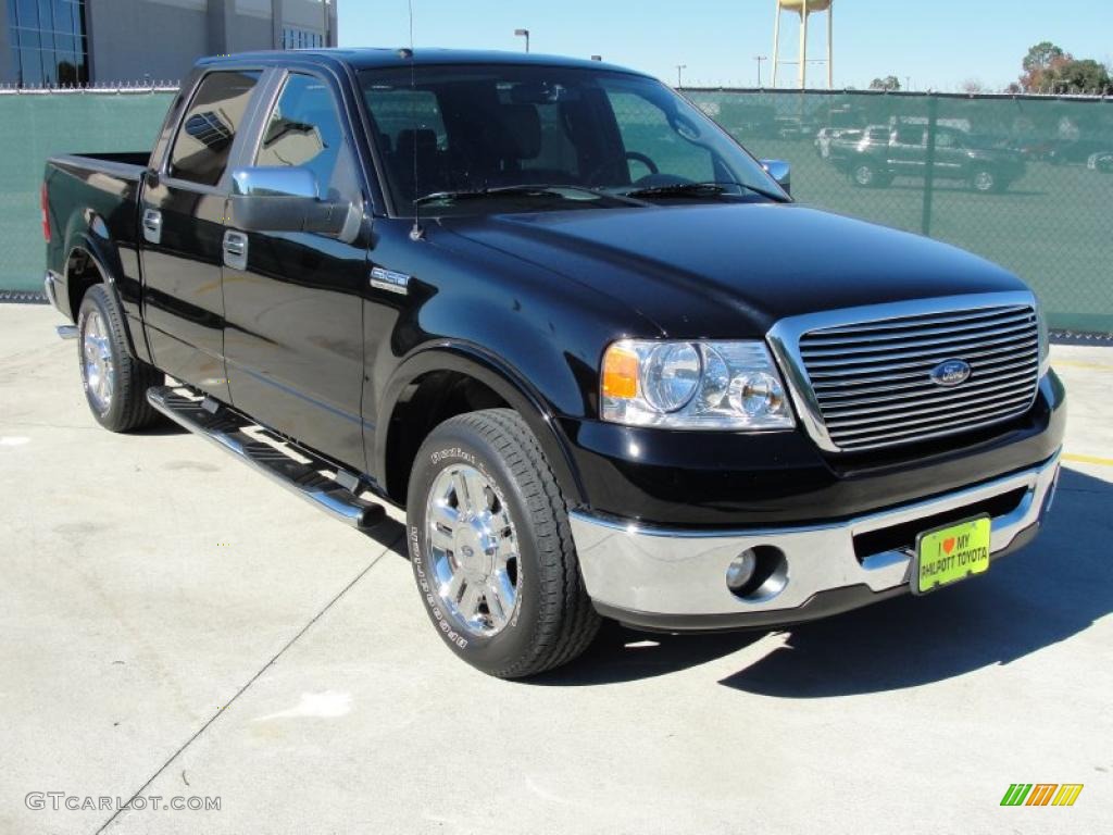 2007 F150 Lariat SuperCrew - Black / Black photo #1