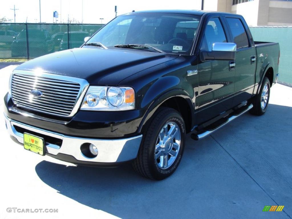 2007 F150 Lariat SuperCrew - Black / Black photo #7
