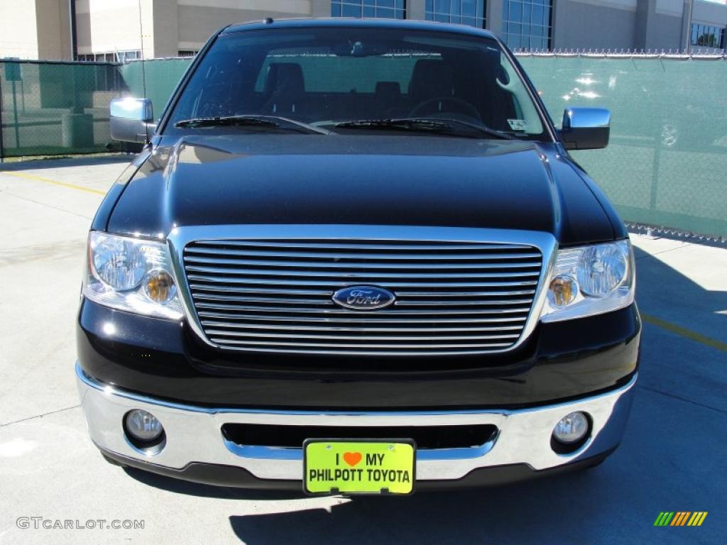 2007 F150 Lariat SuperCrew - Black / Black photo #8