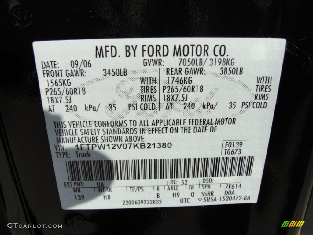 2007 F150 Lariat SuperCrew - Black / Black photo #47