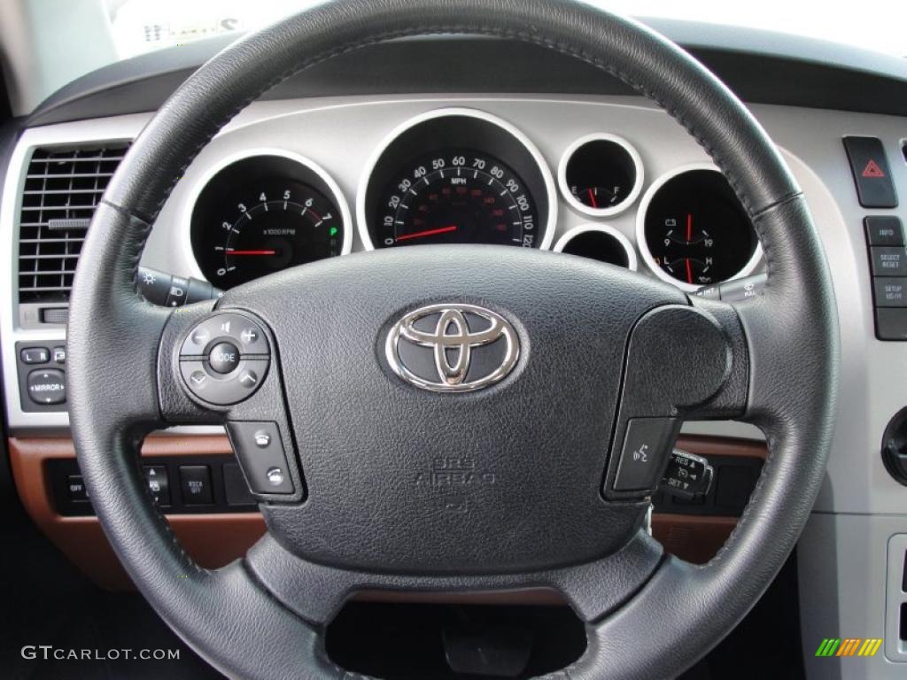 2007 Toyota Tundra Limited CrewMax 4x4 Red Rock Steering Wheel Photo #41456331