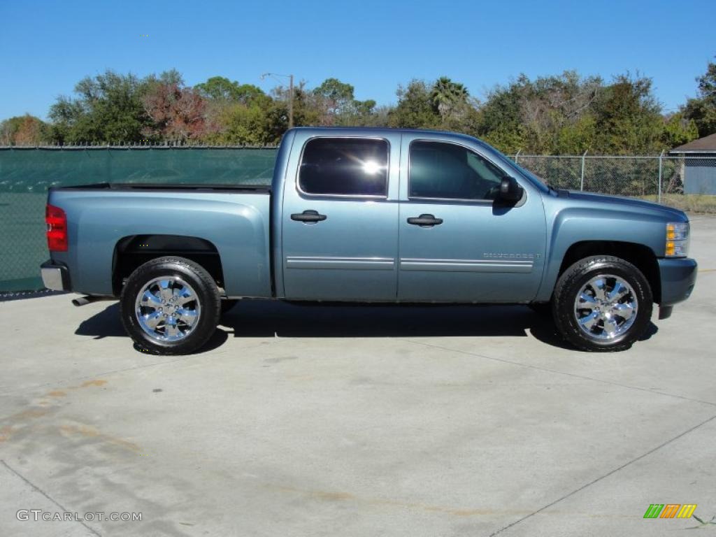 2009 Silverado 1500 LT Crew Cab - Blue Granite Metallic / Ebony photo #2