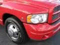 2003 Flame Red Dodge Ram 3500 Laramie Quad Cab Dually  photo #2