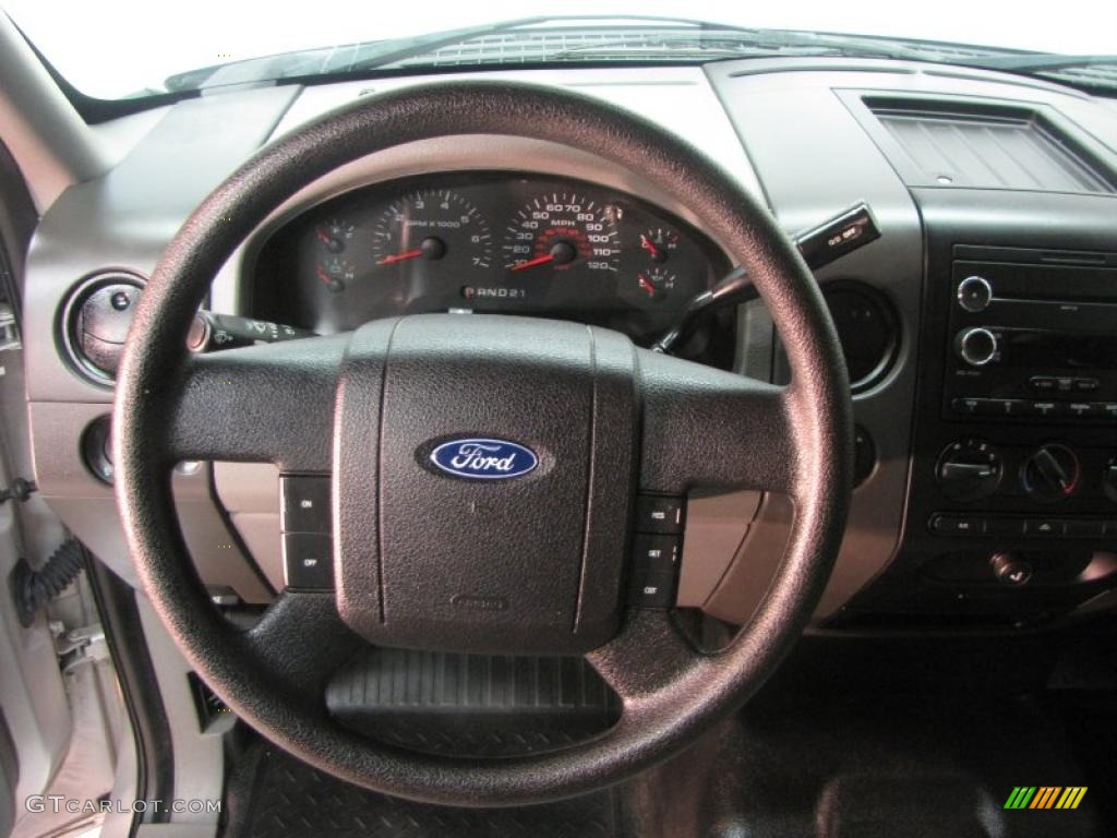 2008 Ford F150 STX SuperCab 4x4 Medium/Dark Flint Steering Wheel Photo #41467451