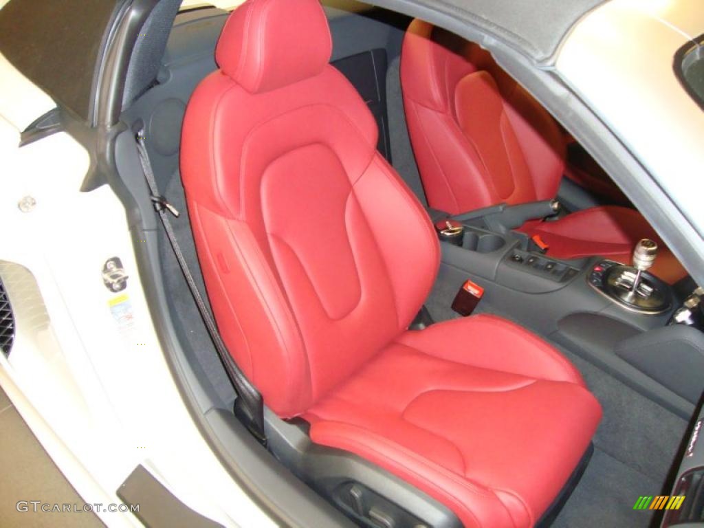 Red Nappa Leather Interior 2011 Audi R8 Spyder 5.2 FSI quattro Photo #41470787