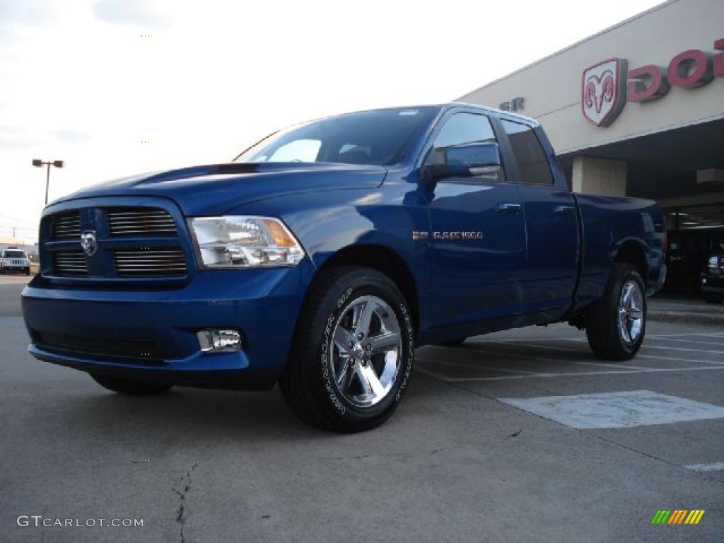 2011 Ram 1500 Sport Quad Cab - Deep Water Blue Pearl / Dark Slate Gray photo #5
