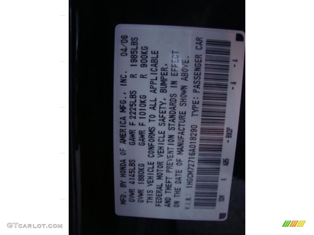 2006 Accord EX Coupe - Nighthawk Black Pearl / Black photo #28