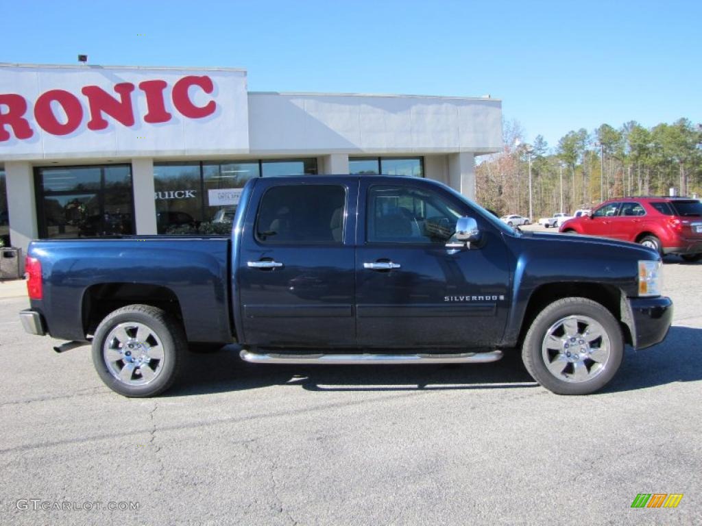 2008 Silverado 1500 LT Crew Cab - Dark Blue Metallic / Light Titanium/Ebony Accents photo #7