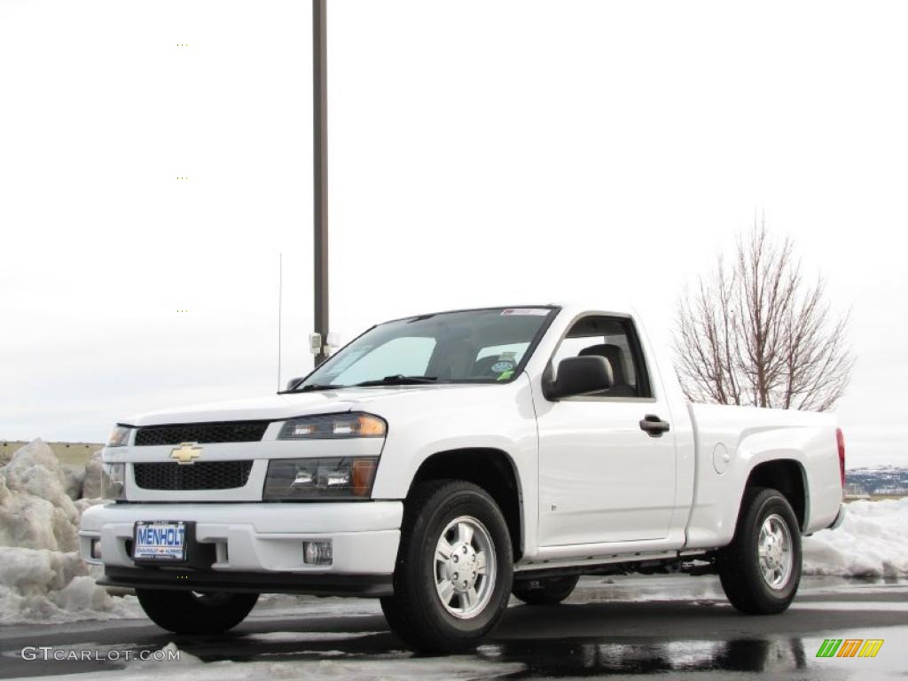 2008 Colorado LS Regular Cab - Summit White / Medium Pewter photo #2