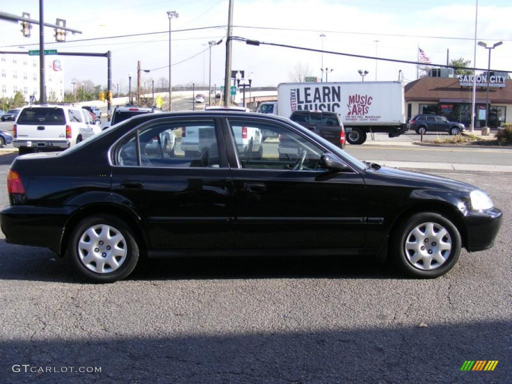 2000 Civic LX Sedan - Flamenco Black Pearl / Gray photo #4