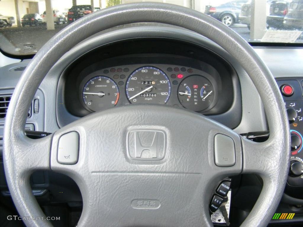 2000 Civic LX Sedan - Flamenco Black Pearl / Gray photo #13