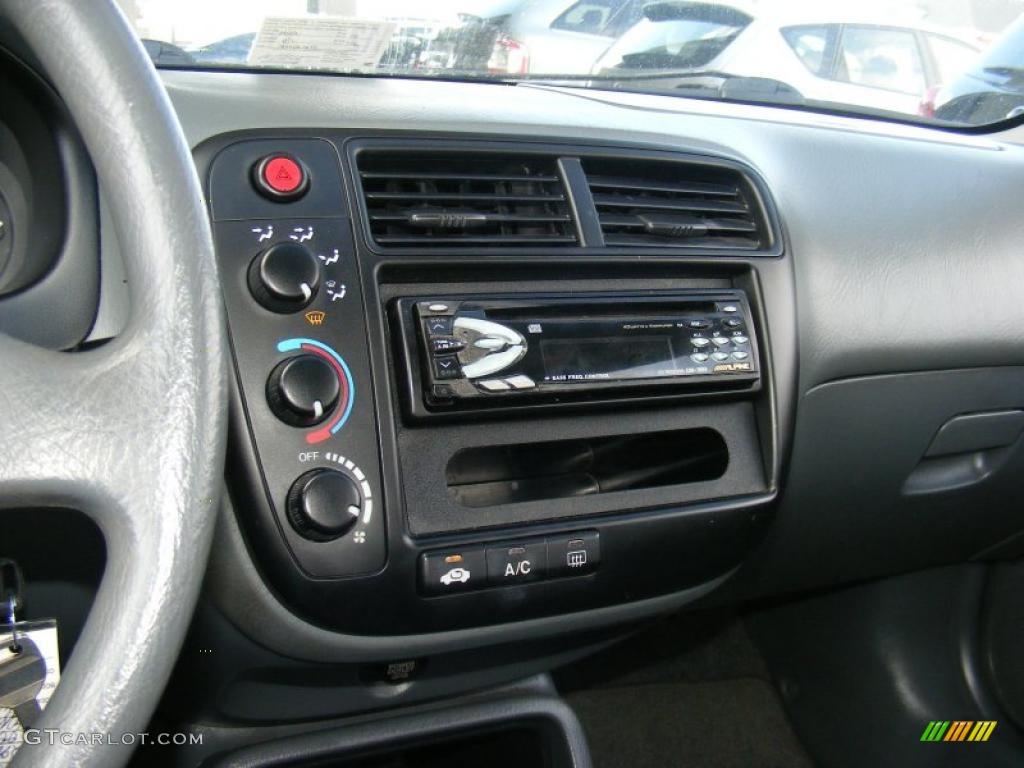2000 Civic LX Sedan - Flamenco Black Pearl / Gray photo #14