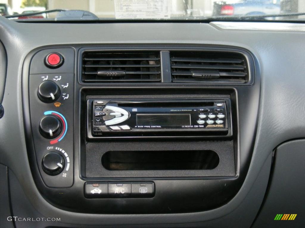 2000 Civic LX Sedan - Flamenco Black Pearl / Gray photo #17