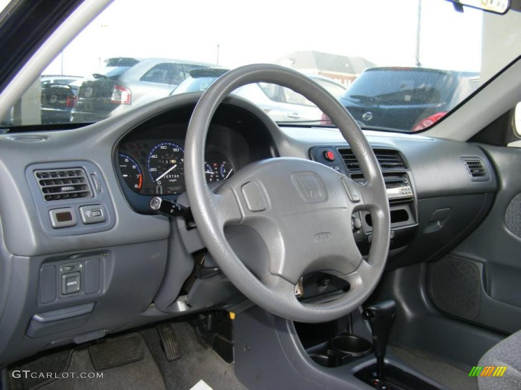 2000 Civic LX Sedan - Flamenco Black Pearl / Gray photo #18