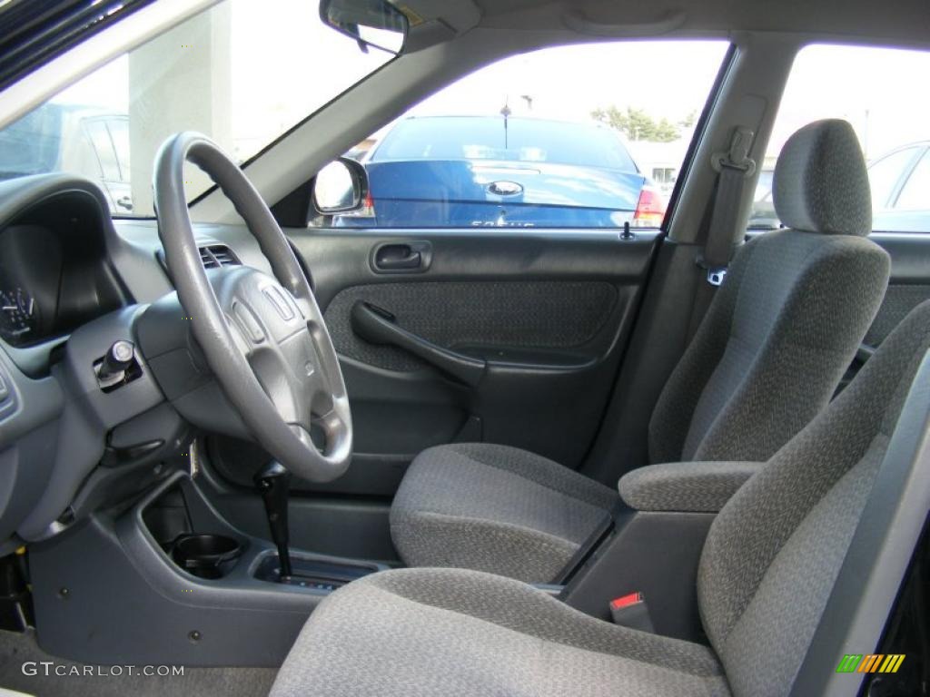 2000 Civic LX Sedan - Flamenco Black Pearl / Gray photo #19