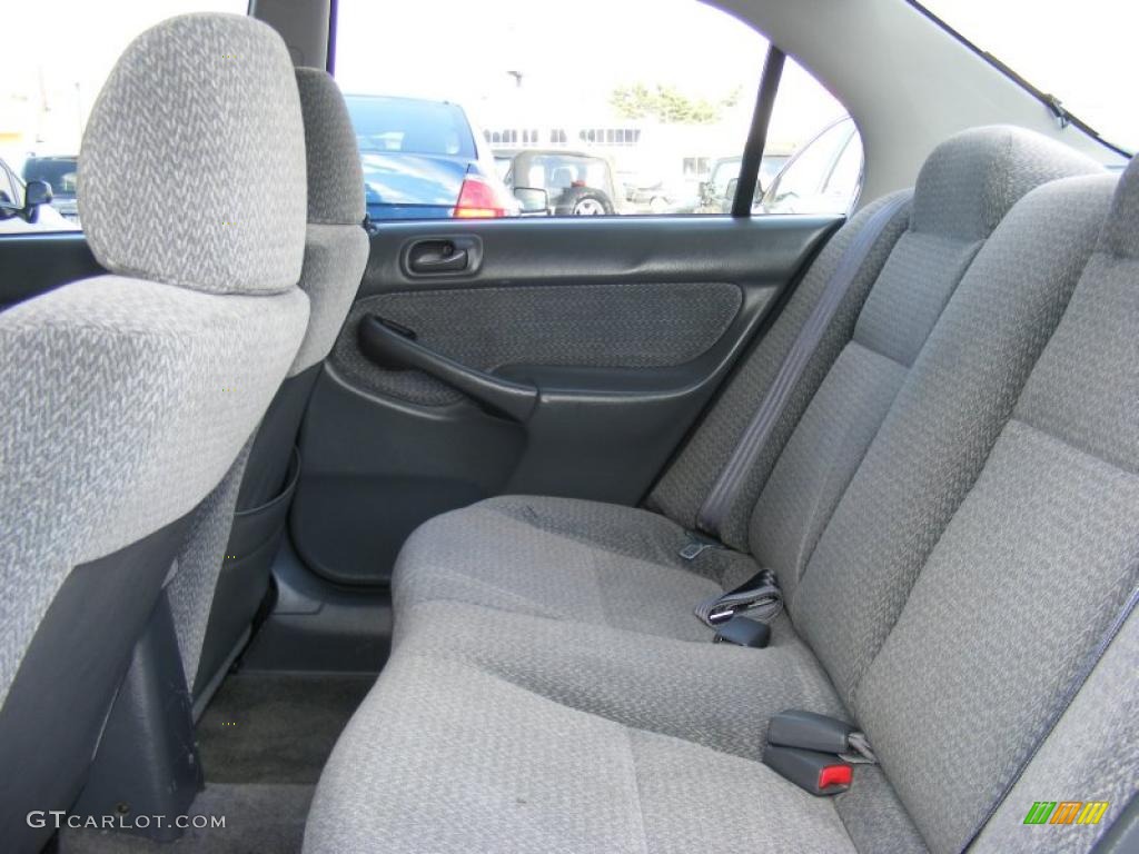 2000 Civic LX Sedan - Flamenco Black Pearl / Gray photo #22