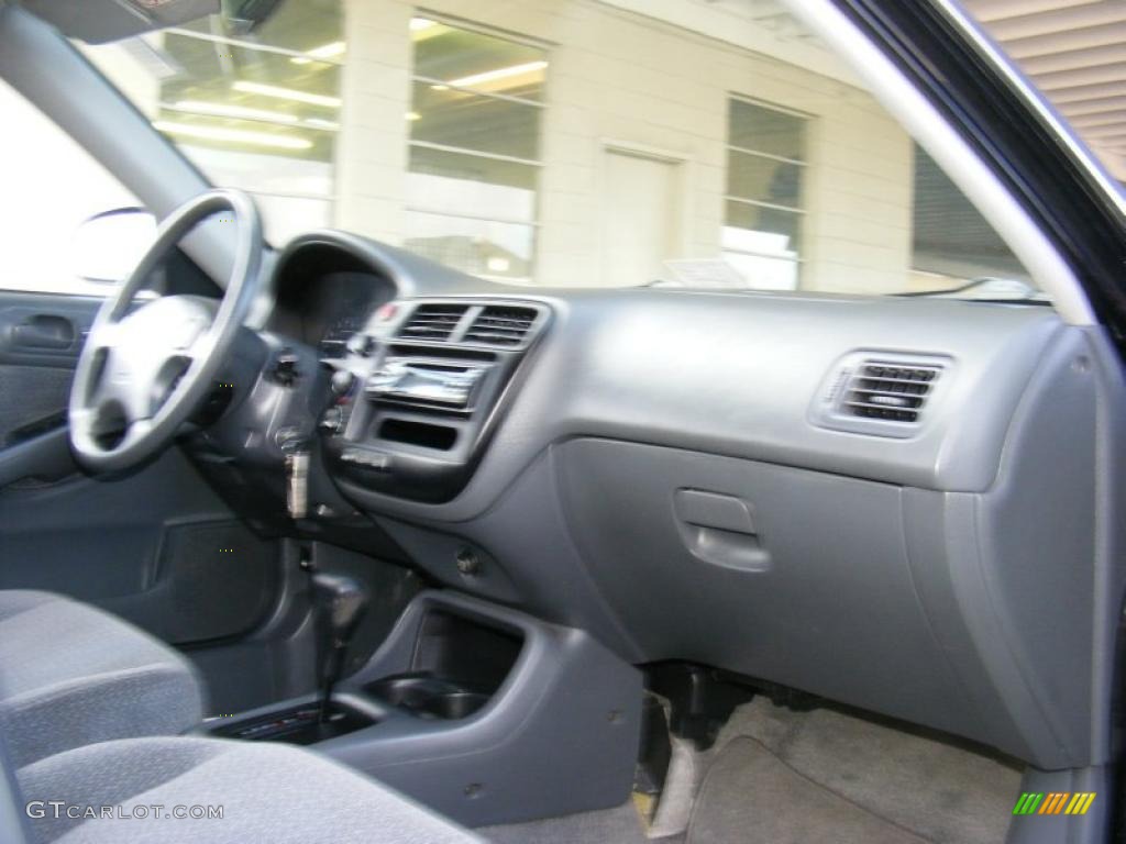 2000 Civic LX Sedan - Flamenco Black Pearl / Gray photo #24