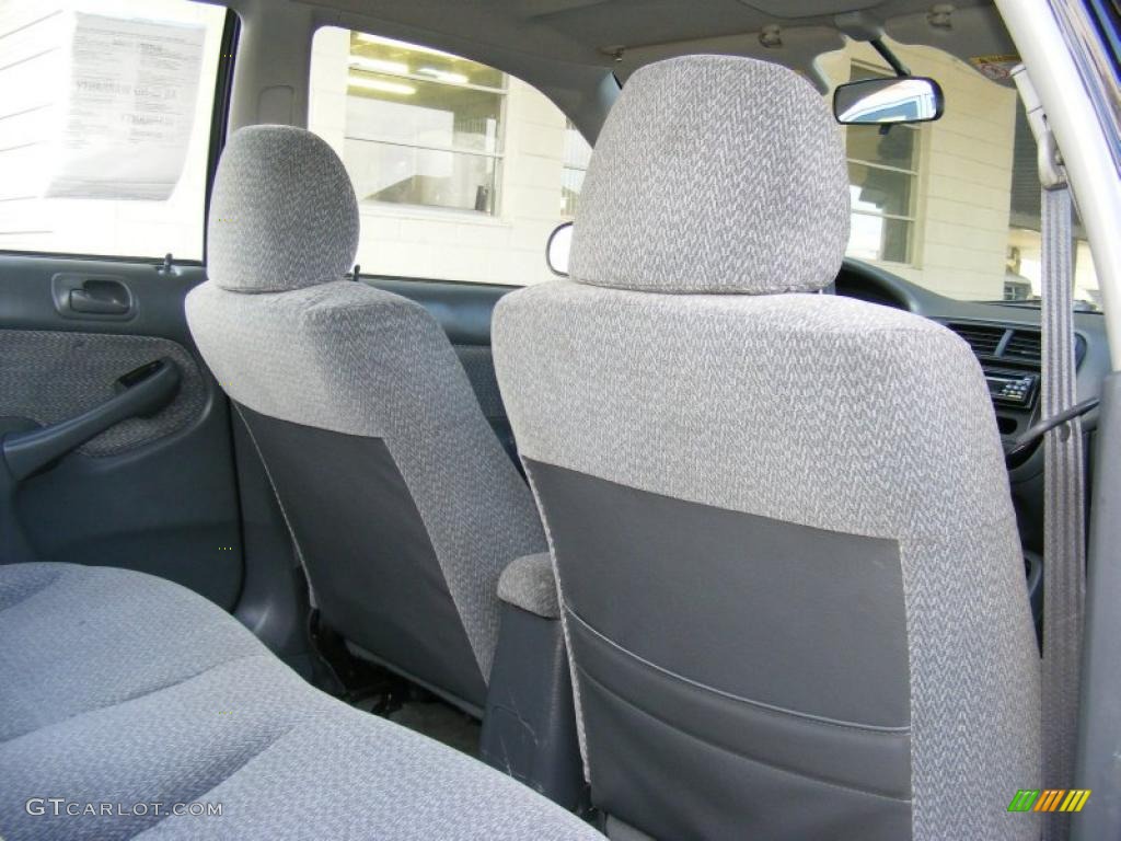 2000 Civic LX Sedan - Flamenco Black Pearl / Gray photo #28