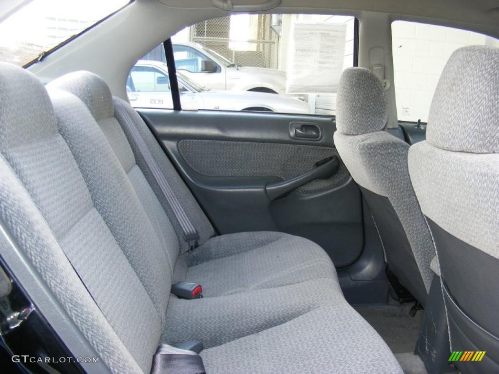 2000 Civic LX Sedan - Flamenco Black Pearl / Gray photo #29