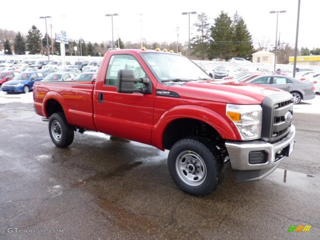 Vermillion Red 2011 Ford F350 Super Duty XL Regular Cab 4x4 Exterior Photo #41478303